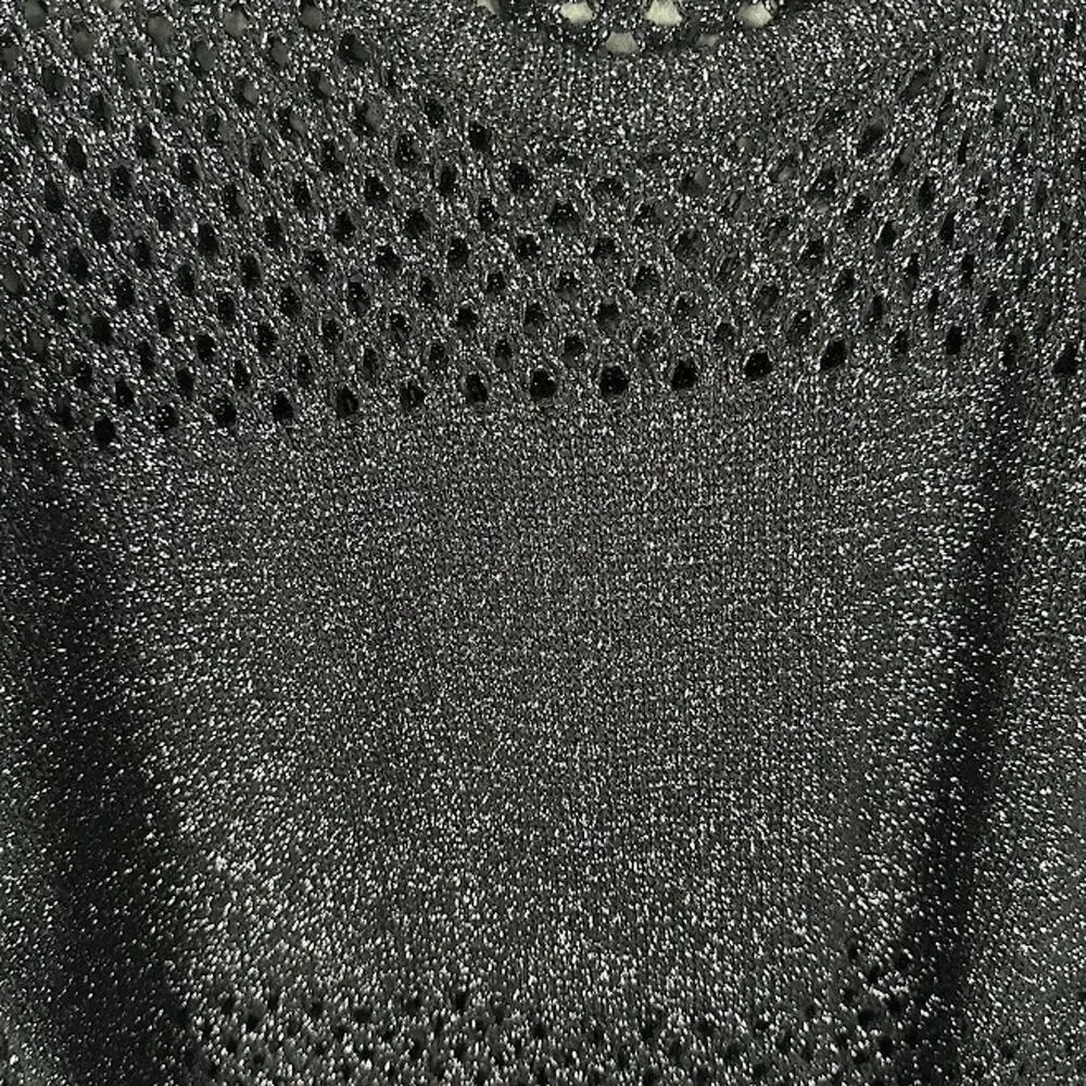 Anthropologie Pilcro Sweater Womens Extra Small Black Metallic Open Knit Party - Picture 5 of 12